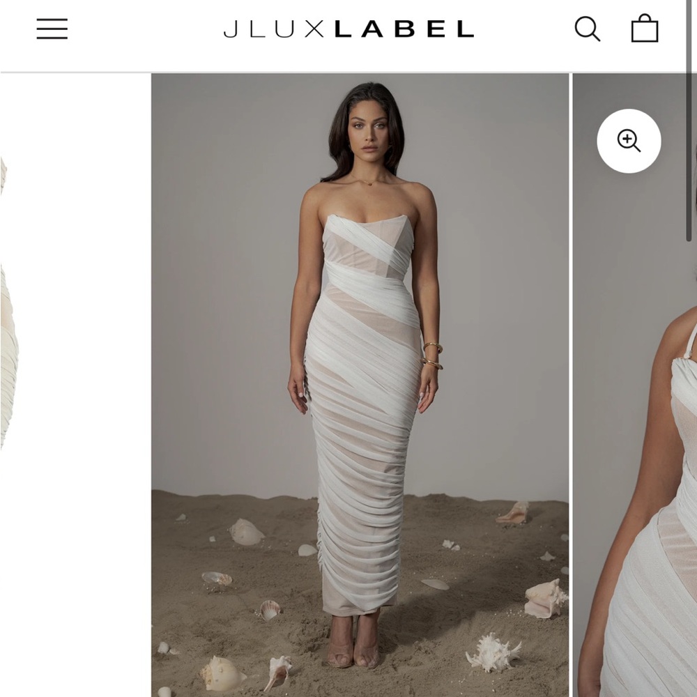 JLUXLABEL Strapless White Maxi Dress